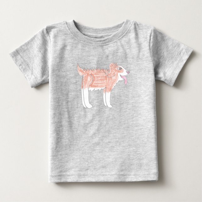 Camiseta para bebé de perro feliz (Anverso)