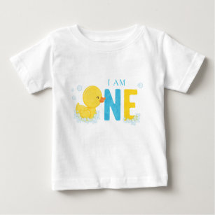 Camiseta para bebé de primer cumpleaños del pato d