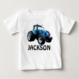 Camiseta para bebé del Tractor azul moderno