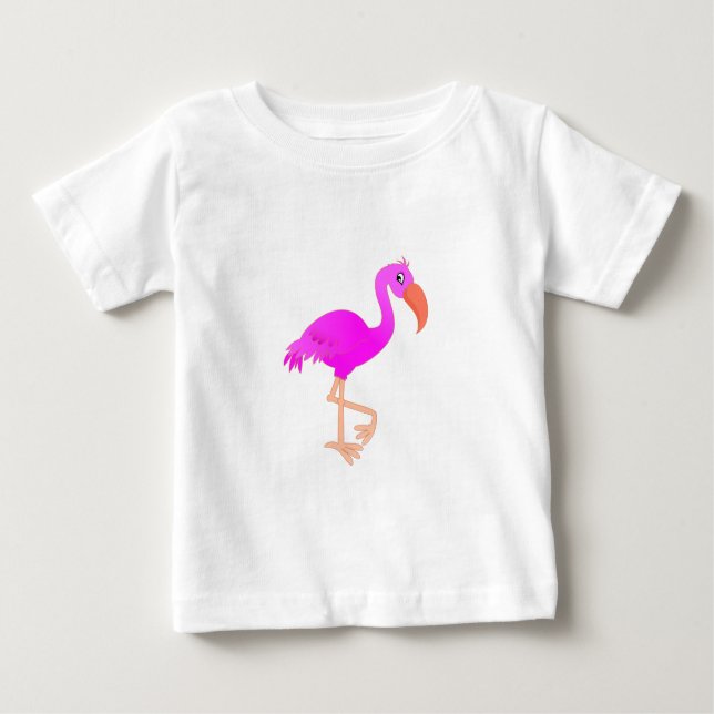 Camiseta para bebé Flamingo rosa (Anverso)