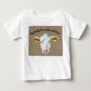 Camiseta para bebé niño con cara de vaca