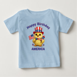 Camiseta para bebé patriótica de Pollo de Bebé (4c