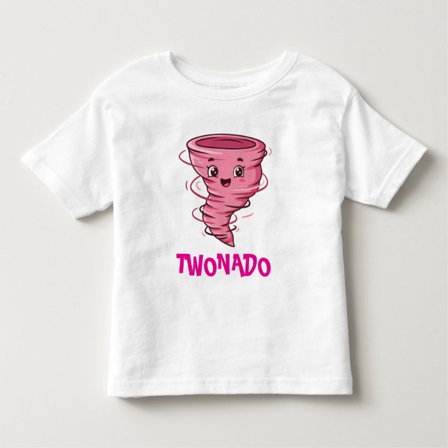 Camiseta para bebé TwoNado Rosa (Anverso)