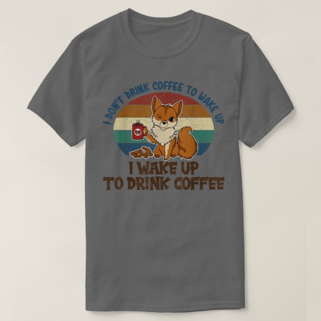 Camiseta Para Beber Café, Amante Animal Gracioso Para Los H (Diseño del anverso)