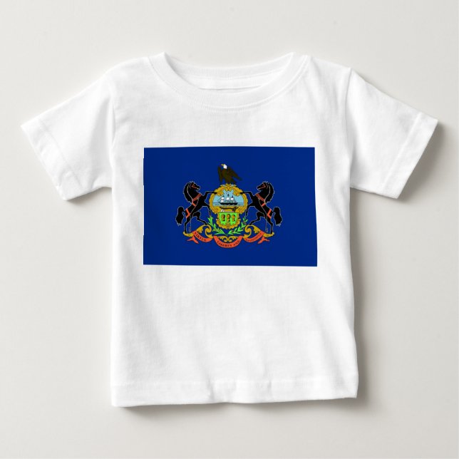 Camiseta para bebés con bandera de Pensilvania (Anverso)