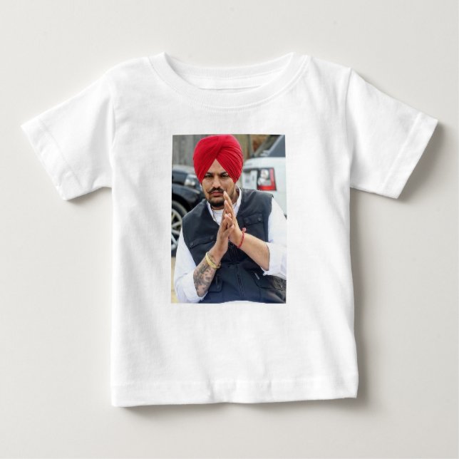 Camiseta para bebés con foto de Sidhu Moose Wala (Anverso)