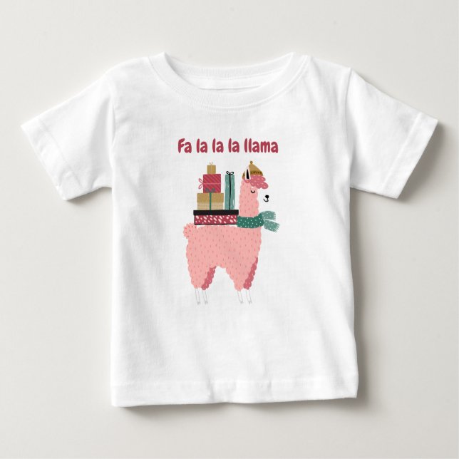 Camiseta para bebés de Fa la la llama (Anverso)