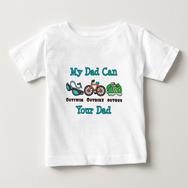 Camiseta para bebés de la Triatlón de papá (Anverso)