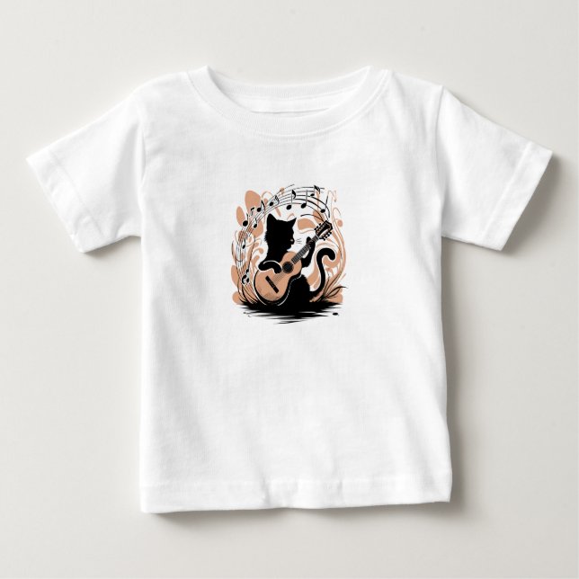 Camiseta para bebés - Gato negro (Anverso)