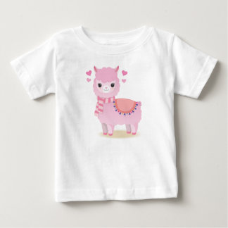 Camiseta para Bebês Lhama Rosa