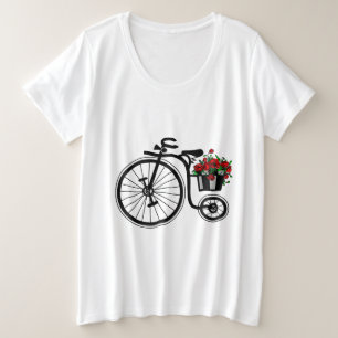 Camiseta para bicicletas con flores