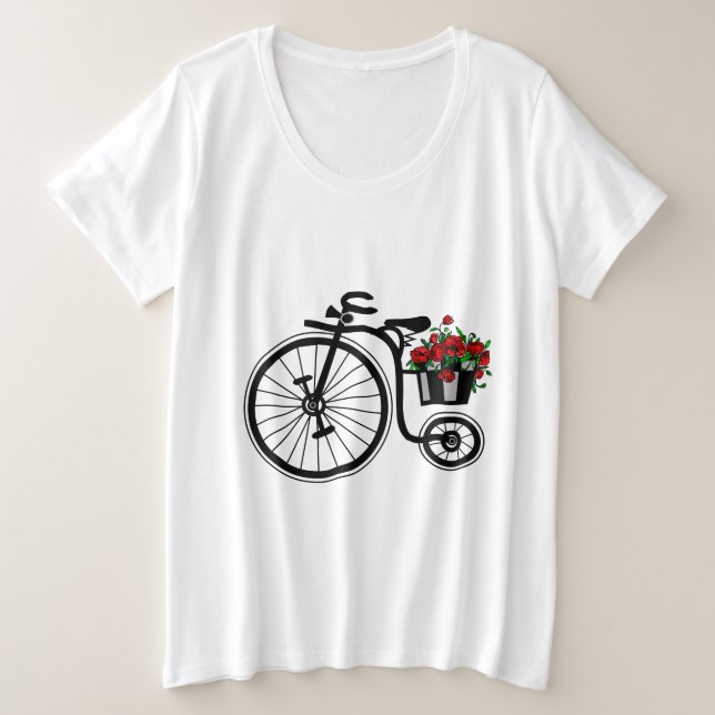Camiseta para bicicletas con flores (Anverso del diseño)