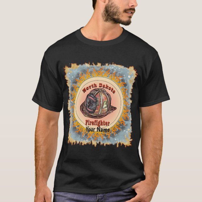 Camiseta para bomberos de Dakota del Norte (Anverso)
