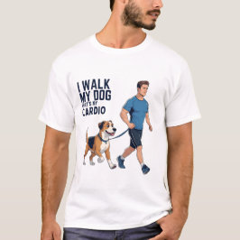 Camiseta para caminar perro - ese es mi cardio - M