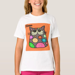 Camiseta para Chica joven con gato loco