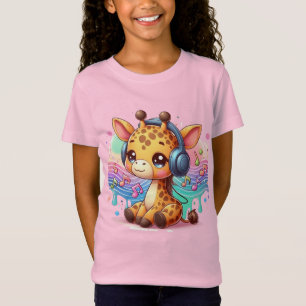 Camiseta para Chicas con Ilustracion Cute Giraffe