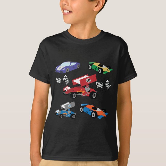 Camiseta para coches de carrera para niños (Anverso)