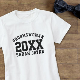 Camiseta para Dama de Honor del Novio con Nombre y