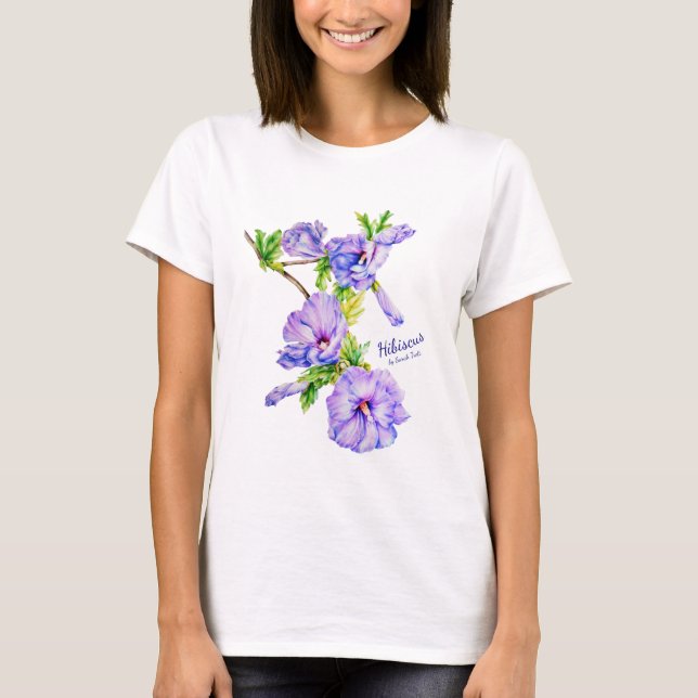 Camiseta para damas de arte fino de Hibiscus syria (Anverso)