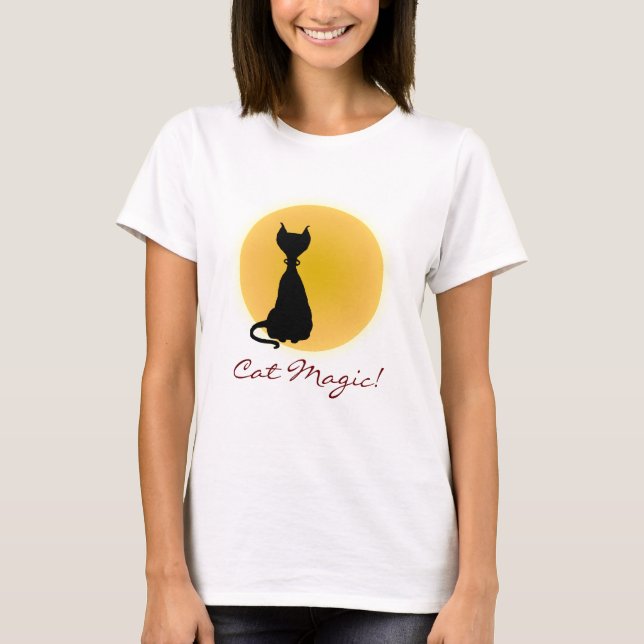 Camiseta para damas de Personalizado Gato Magic Fu (Anverso)
