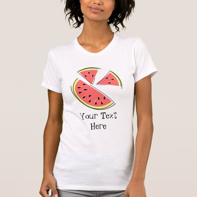 Camiseta para damas de Watermelon Pieces 'Textos' (Anverso)