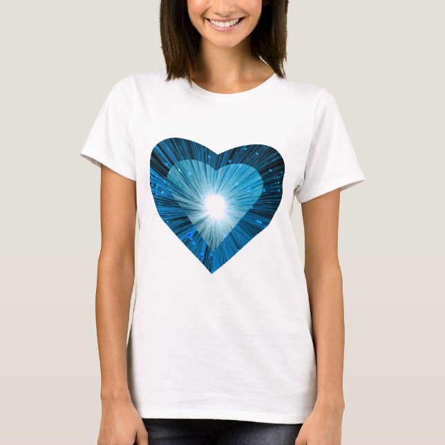 Camiseta para damas del corazón azul (Anverso)