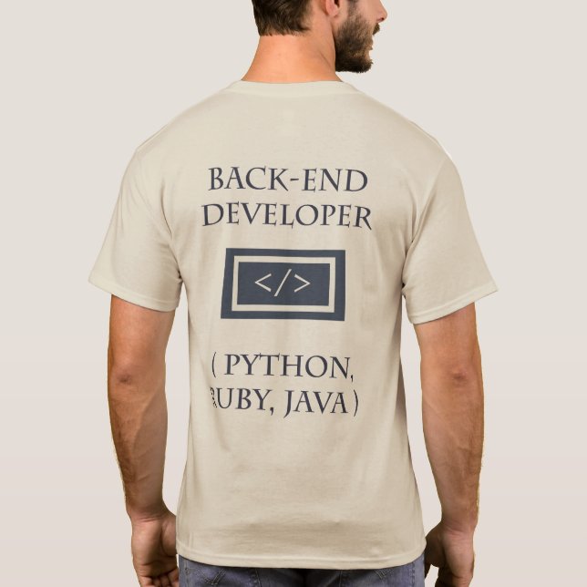 Camiseta para desarrolladores de frontend y backen (Reverso)