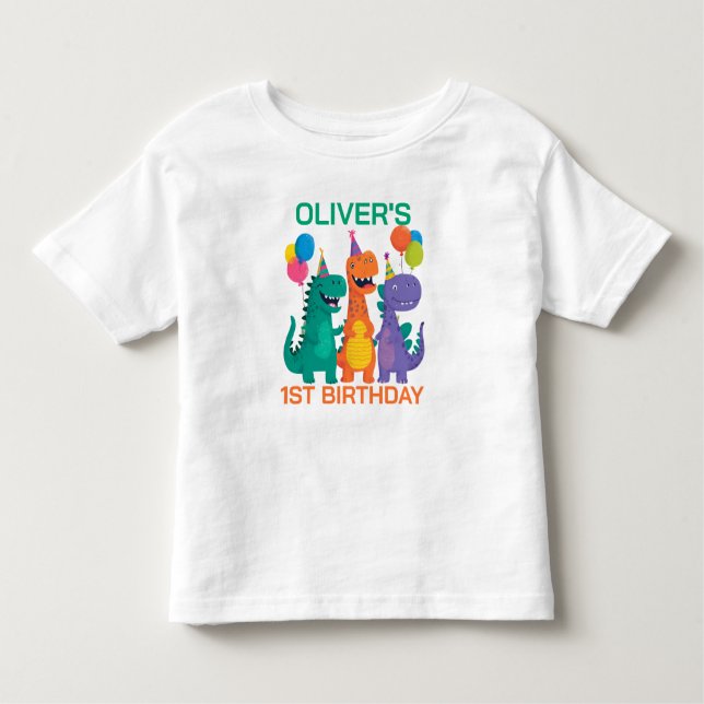Camiseta para el 1er cumpleaños de Little Dino (Anverso)