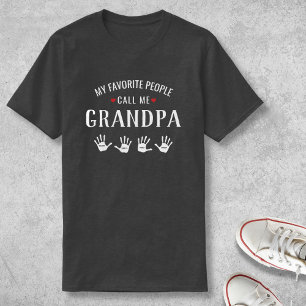 Camiseta Para el abuelo con 4 nietos nombres personalizados