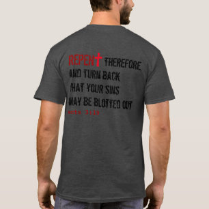 Camiseta para ÉL (adulto): ARREPENTIDO + Actúa el 3:19