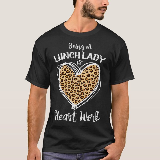 Camiseta Para el almuerzo Lady Heart Work Leopard Plaid (Anverso)