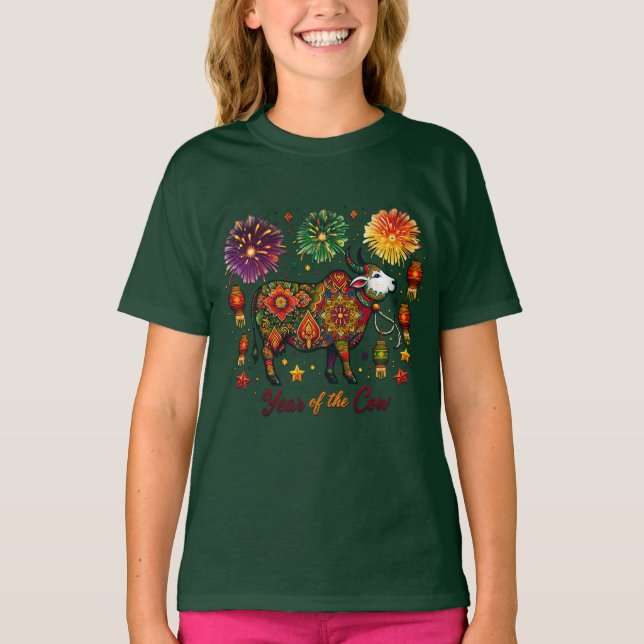 Camiseta para el año de la vaca - Celebrar la fuer (Anverso)