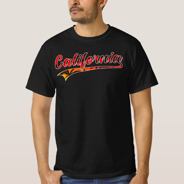 Camiseta para el atardecer masculino de California (Anverso)