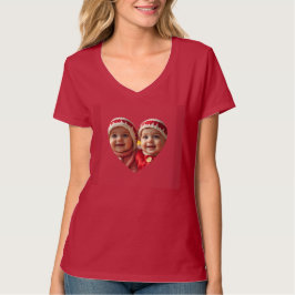 Camiseta para el corazón de las mujeres agrega dos