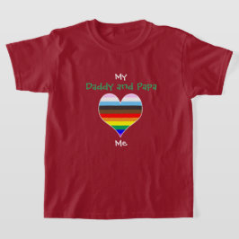 Camiseta para el corazón del arcoiris de papá/papá