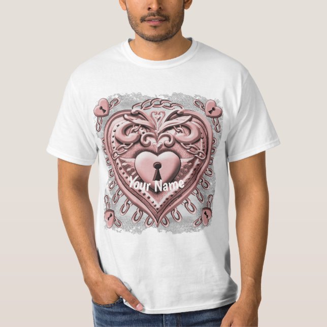 Camiseta para el corazón del bloqueo rojo (Anverso)