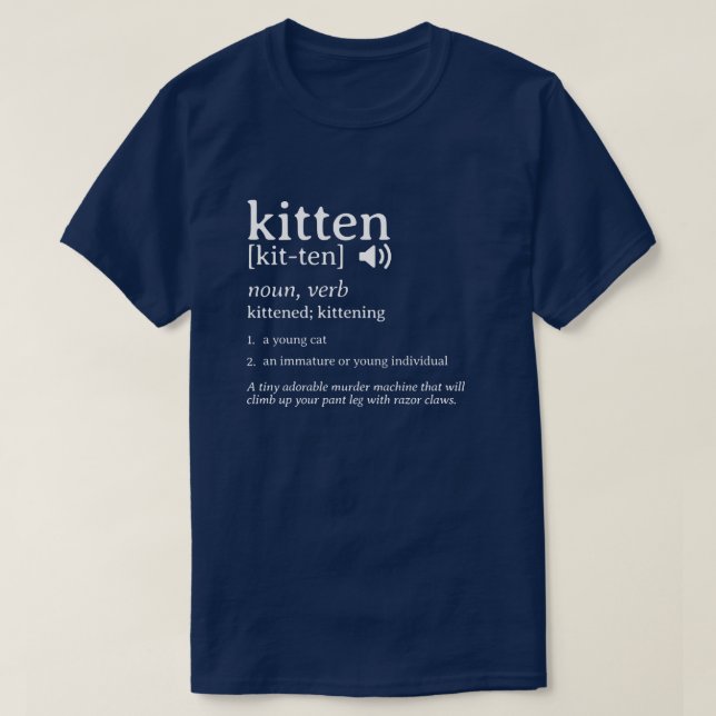 Camiseta para el diccionario de definición de Kitt (Diseño del anverso)