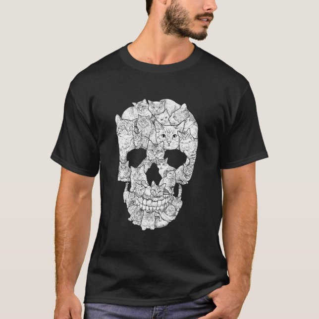 Camiseta para el gato - Kitty Skeleton Halloween (Anverso)