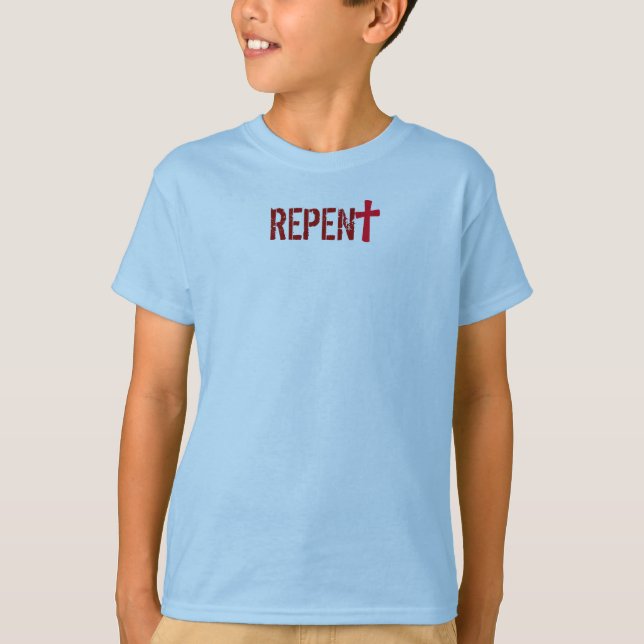 Camiseta PARA ÉL (juventud): REPENTE + HECHAS 3:19 (Anverso)