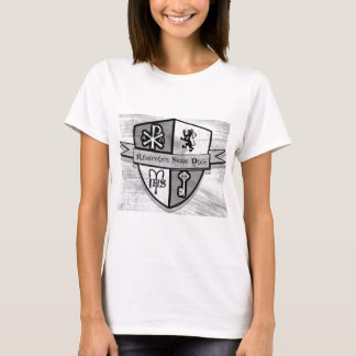 Camiseta Para el logotipo blanco y negro del rey y del país