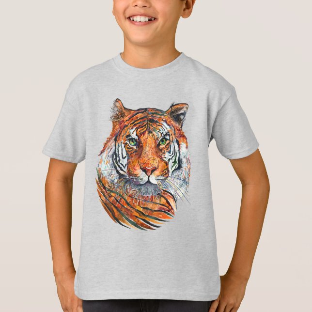 Camiseta para el TIGRE SALVAJE del muchacho (Anverso)
