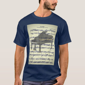 Camiseta Para Elisa Beethoven Partitura de Piano Aspecto Vi