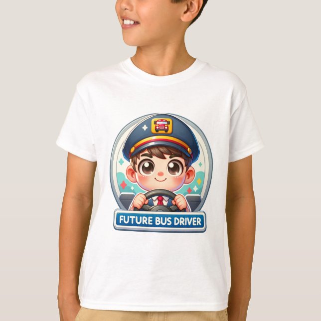 Camiseta para futuros conductores de bus para niño (Anverso)