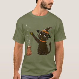 Camiseta para gato brujo - Gato negro mágico con H