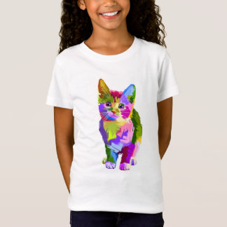 Camiseta para gato/Chica Kitten multicolor artísti