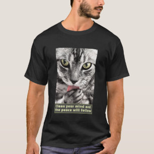 Camiseta para gato limpio (oscuro)