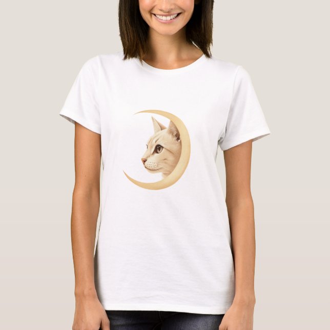 Camiseta para gato lunar - Diseño gitano cósmico (Anverso)