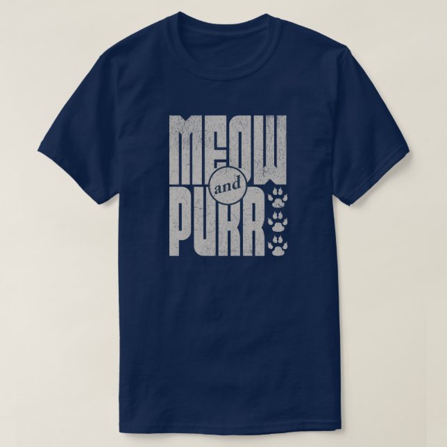 Camiseta para gato Meow y Purr (Diseño del anverso)