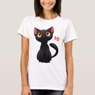 Camiseta para gato negro de alta calidad
