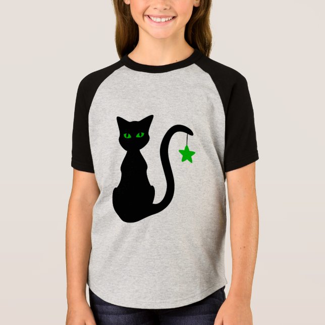 Camiseta para gato negro (niño) (Anverso)